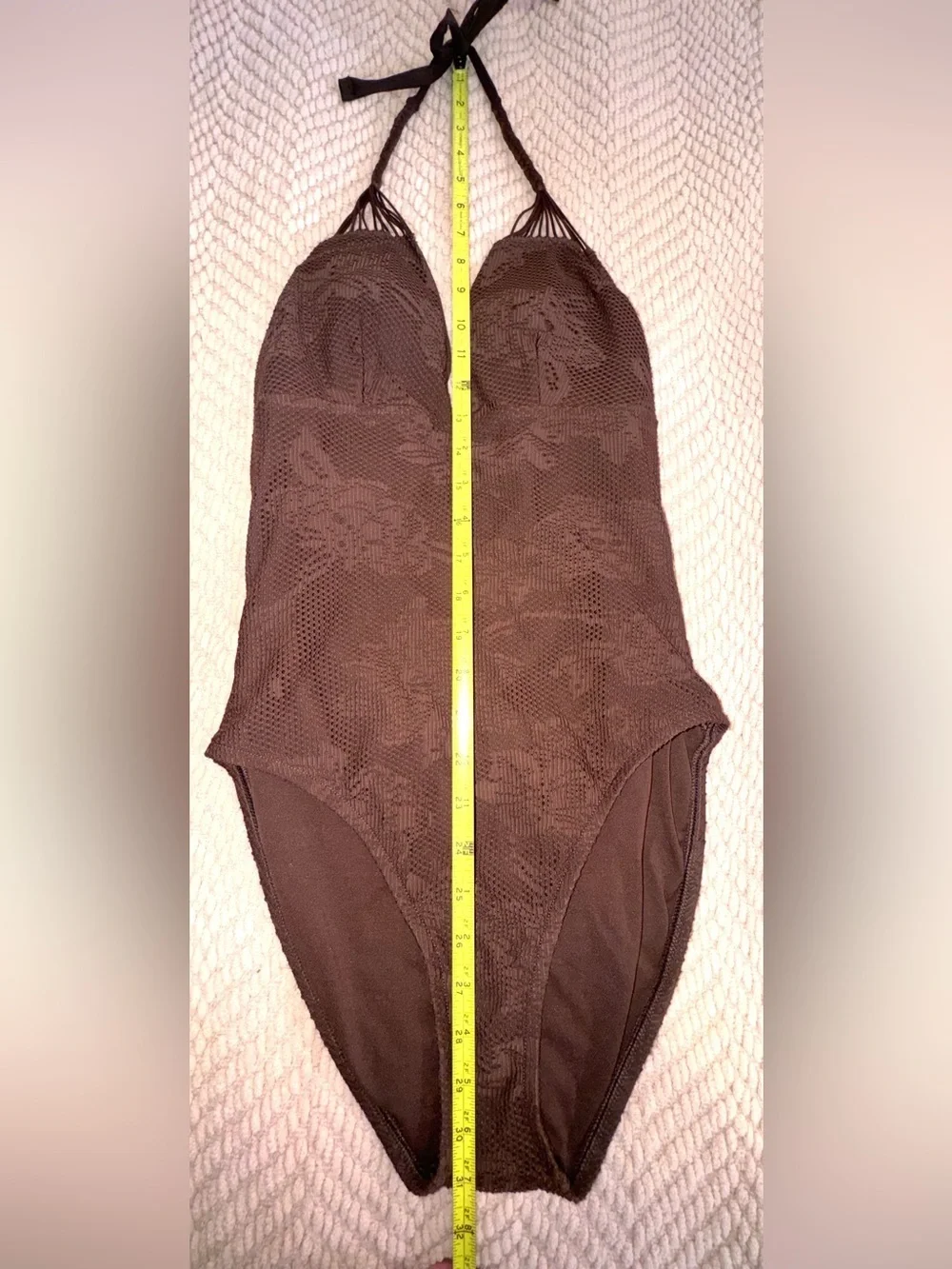 LA BLANCA by Rod Beattic Brown Halter One Piece Swimsuit Size 10